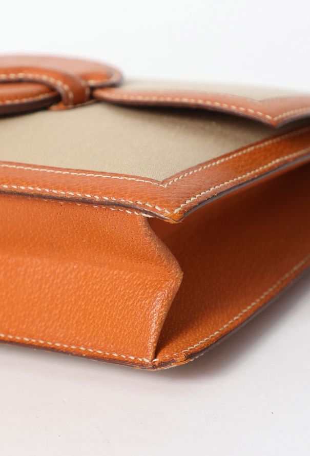 Hermès Rare '80s Marco Polo Toile & Wild Boar Clutch - 8