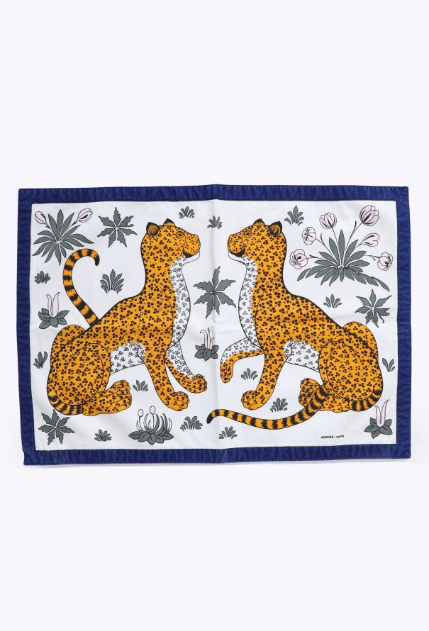 Hermès Vintage 'Les Léopards' 4-piece Placemat & Napkin Set - 1