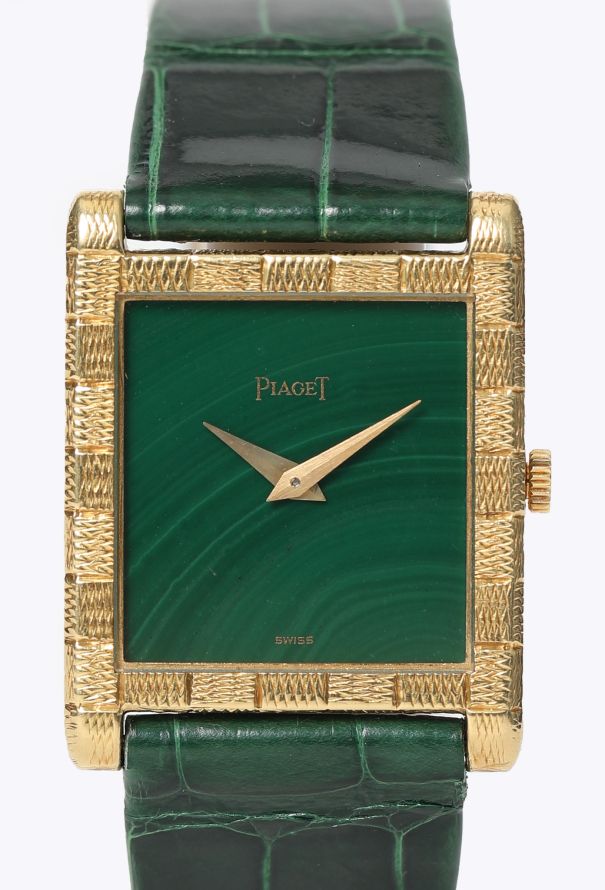 Piaget RARE '70s 18K Yellow Gold & Malachite Tank Watch - 2