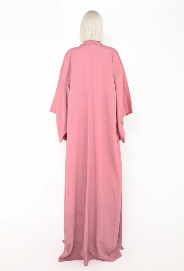 World Treasures Authentic Japanese Pink Jacquard Kimono - 4