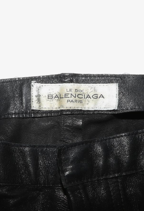 Balenciaga S/S 2001 Le Dix Leather Buckle Pants - 8