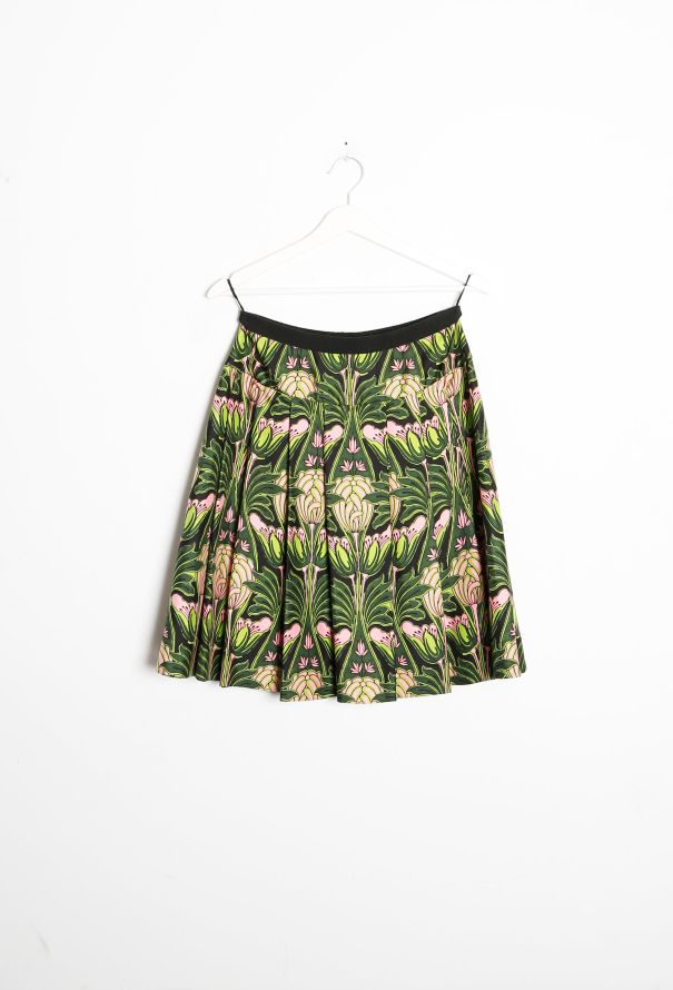 Prada 2003 Tropical Intarsia Silk Skirt Set - 7 Prada 2003 Tropical Intarsia Silk Skirt Set - 7