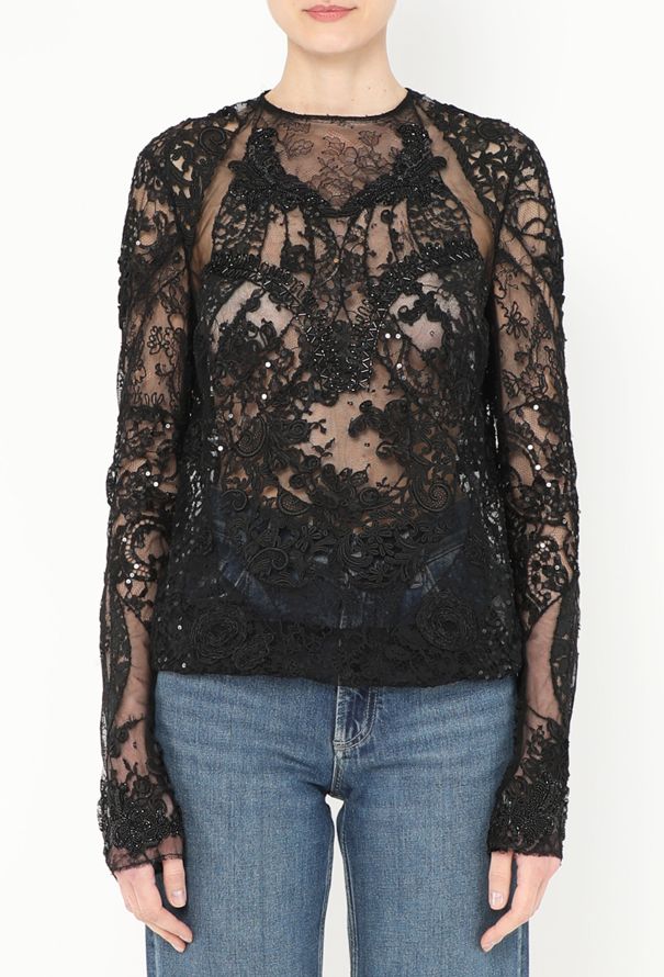 Tom Ford F/W 2013 Embellished Lace Top - 1