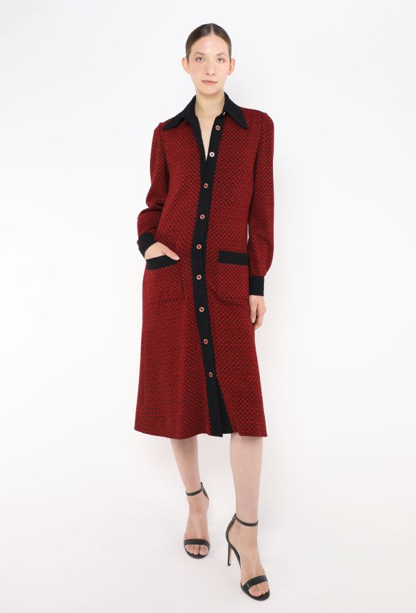 Hermès Vintage Monogram Knit Dress - 1