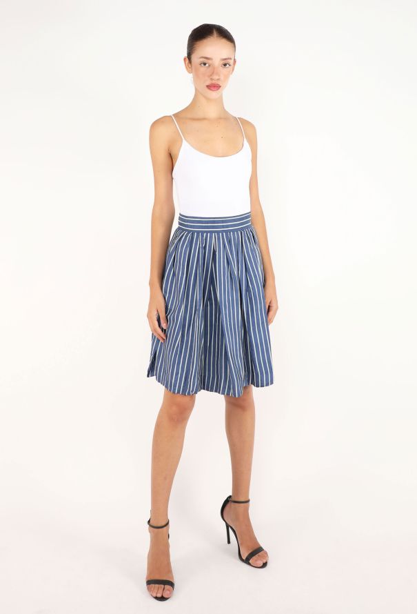 Saint Laurent Striped Cotton Skirt, 1970s - 3