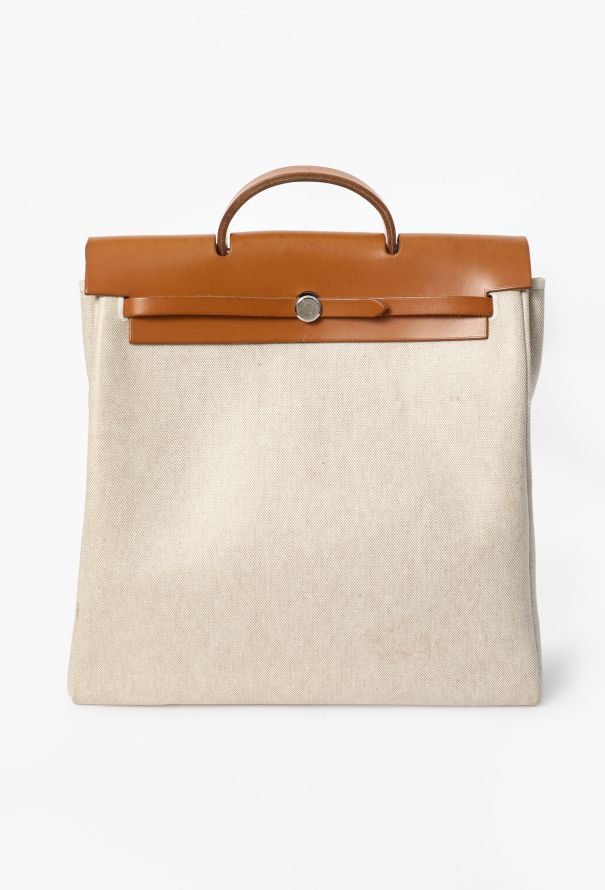 Hermès Vintage Toile & Vache Hunter 'Évolutionnaire' Herbag - 2