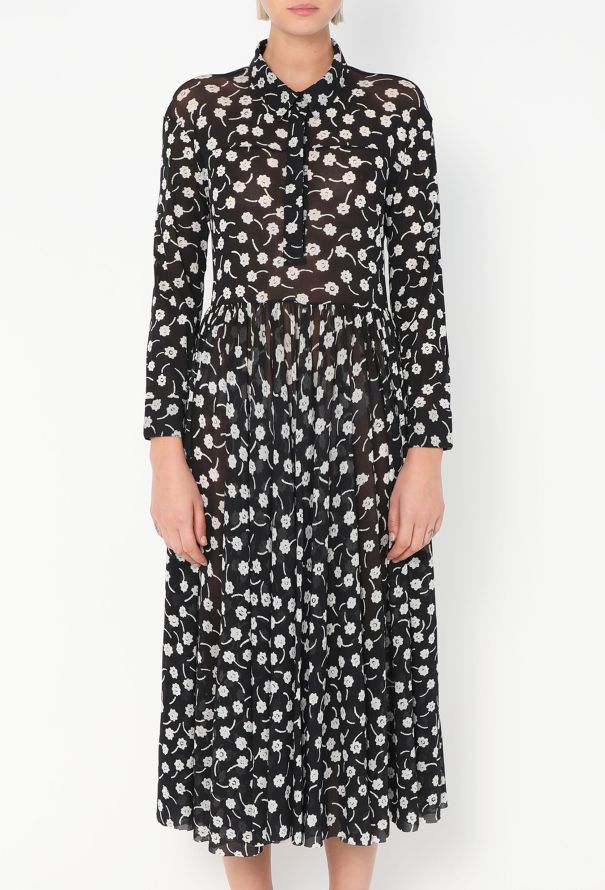 Jil Sander Bicolor Floral Print Dress - 2