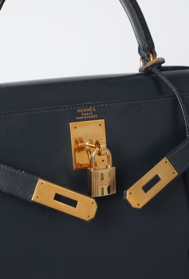 Hermès Vintage Navy Box Kelly Sellier 29 - 14 Hermès Vintage Navy Box Kelly Sellier 29 - 14