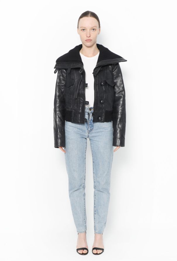 Balenciaga ICONIC F/W 2002 Leather Ribbed Bomber - 1