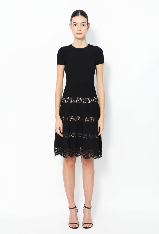 Valentino Flared Lace Trim Dress - 3
