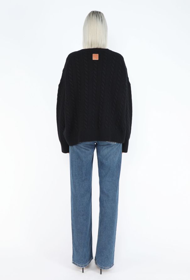 Loewe Cable-Knit Cropped Sweater - 3