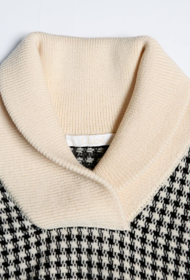 Chloé Houndstooth Ribbed Trim Sweater - 5 Chloé Houndstooth Ribbed Trim Sweater - 5