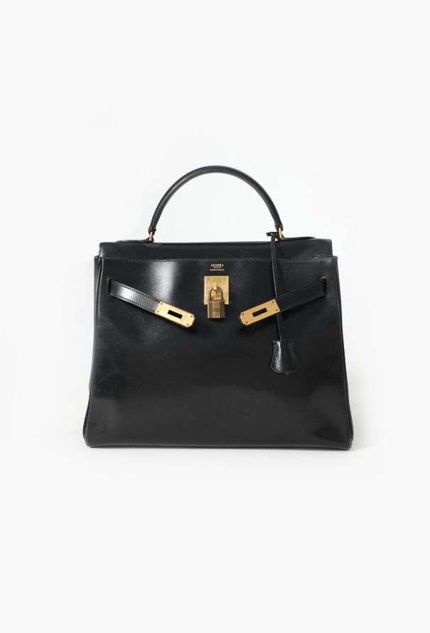 Hermès '70s Black Box Kelly Retourné 32 - 3
