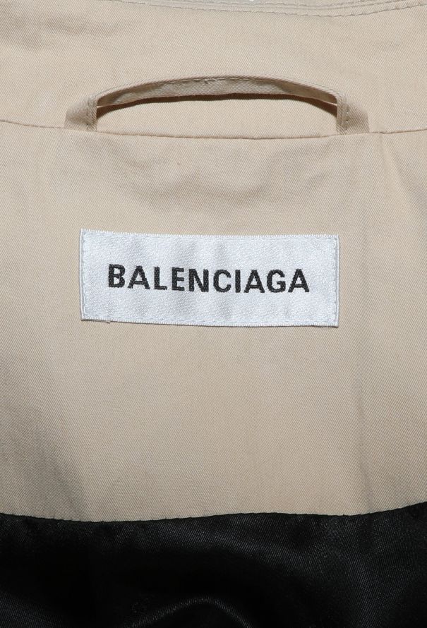 Balenciaga Gabardine Leather Trim Trench - 6