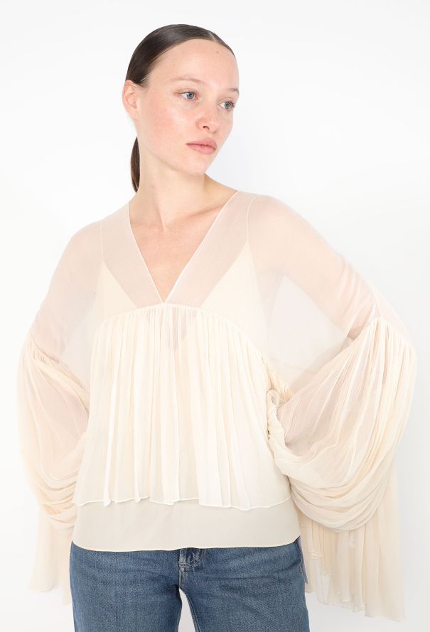 Chloé S/S 2015 Draped Chiffon Blouse - 1