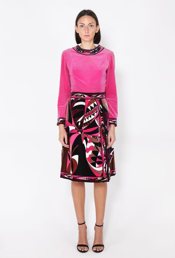 Emilio Pucci Velvet Romper & Skirt Ensemble, 1970s - 1
