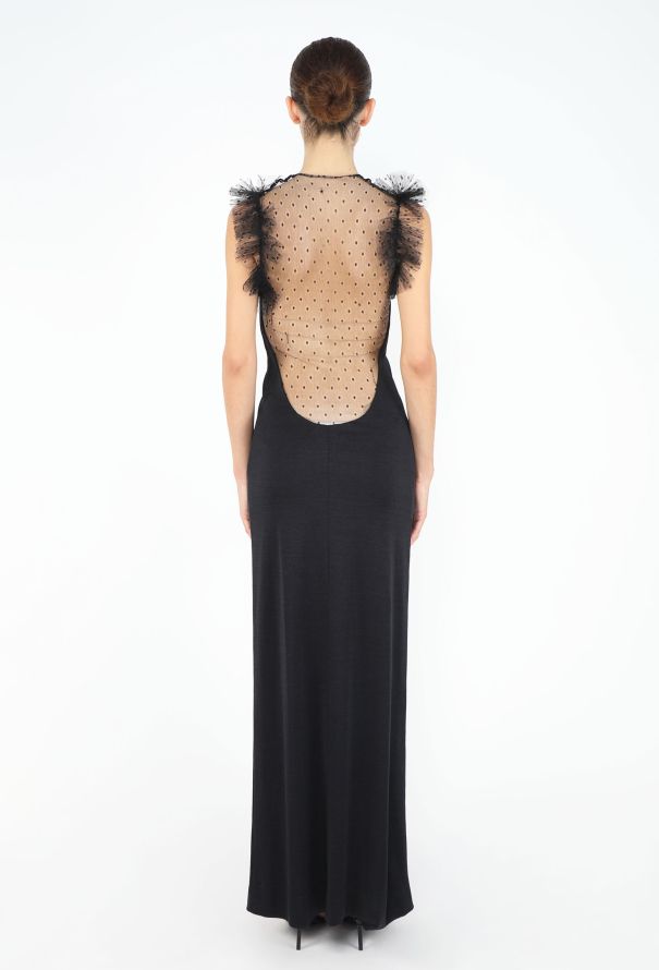 Azzaro STUNNING 1975 Flocked Tulle Sweetheart Gown - 5