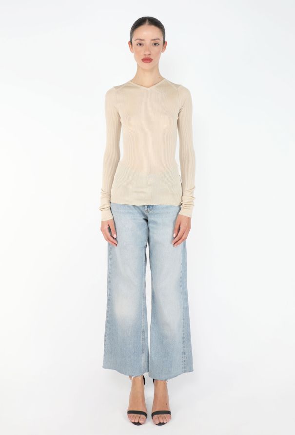 Miu Miu F/W 2025 Ribbed Silk Top - 3