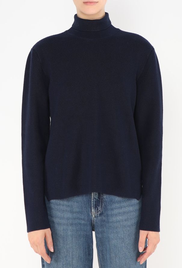 Céline Navy Turtleneck Zip Sweater - 3 Céline Navy Turtleneck Zip Sweater - 3