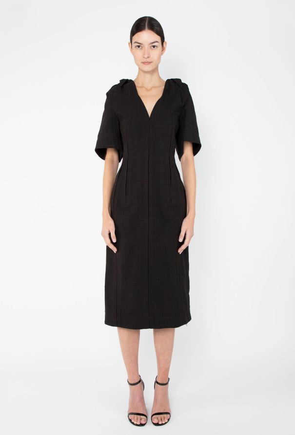 Bottega Veneta F/W 2023 Cinched Shoulder Bow Dress - 1