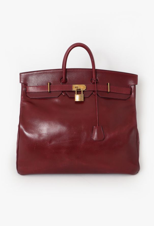 Hermès '80s Rouge H Box Haut à Courroies 50 - 2 Hermès '80s Rouge H Box Haut à Courroies 50 - 2