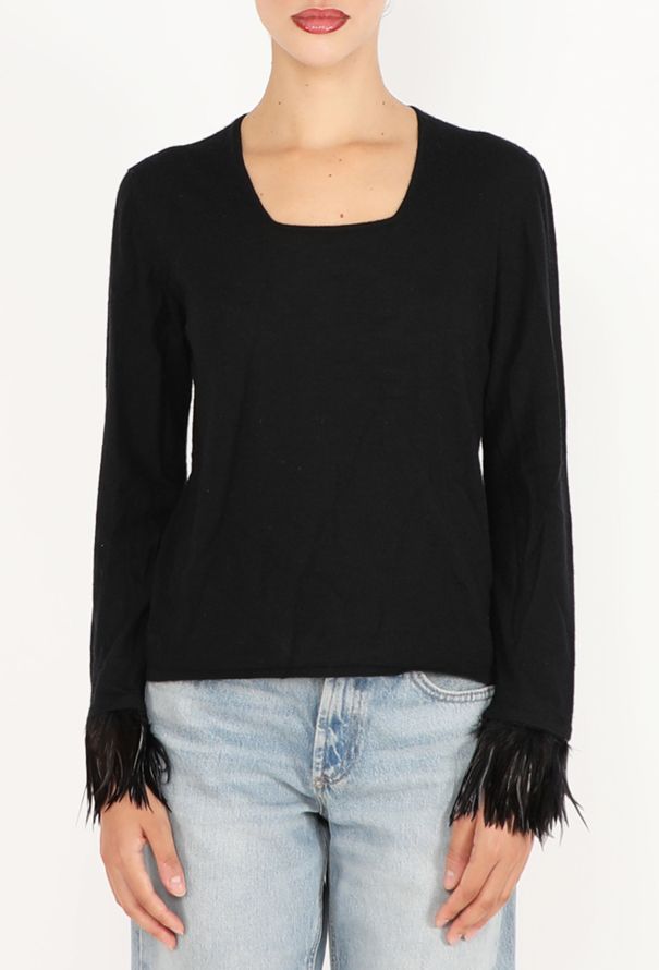 Gucci Feather Trim Cashmere Top, 2003 - 1