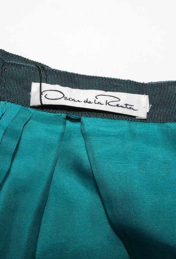 Oscar De La Renta Taffeta Embroidered Skirt - 5