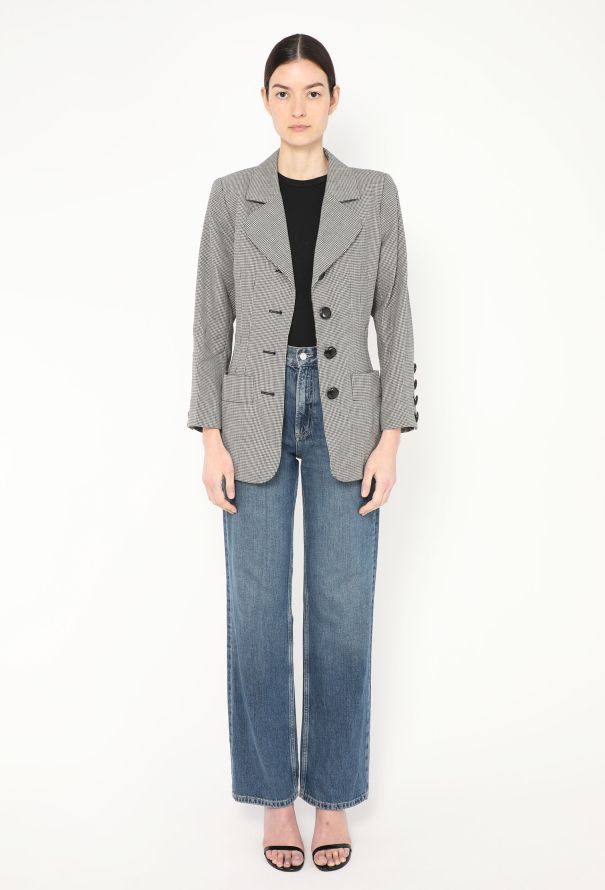 Saint Laurent 1990 Tailored Herringbone Blazer - 3 Saint Laurent 1990 Tailored Herringbone Blazer - 3