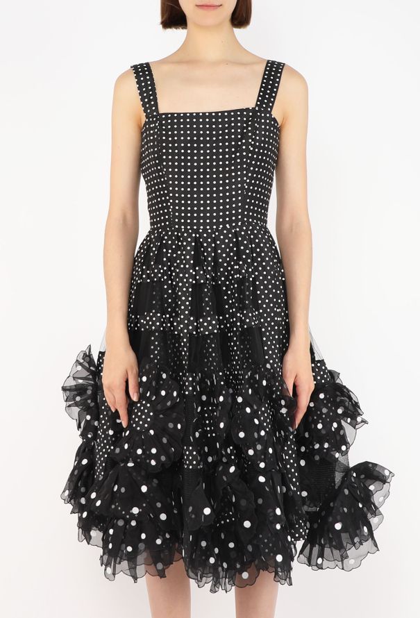 Oscar De La Renta Polka Dot Ruffled Dress, Resort 2008 - 3