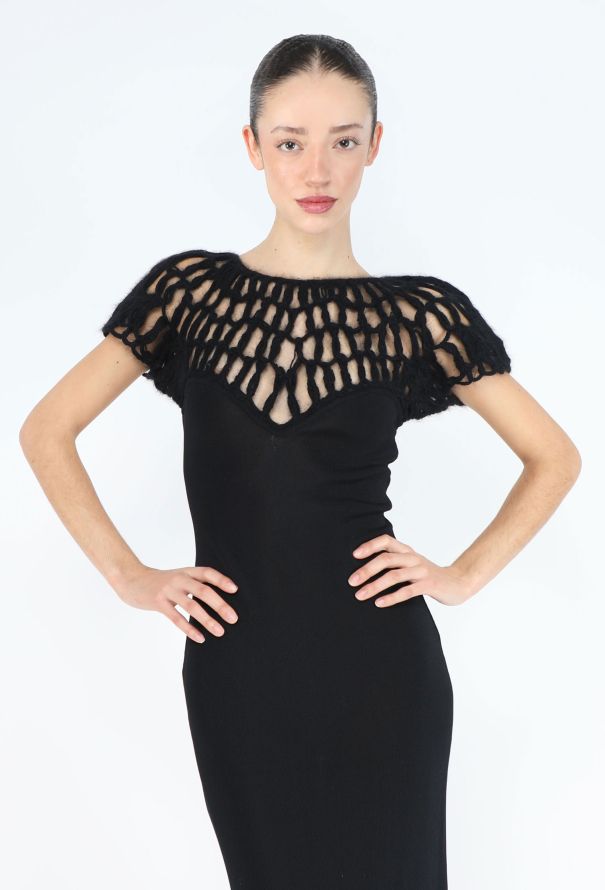 Thierry Mugler '90s Mohair Lattice Bodycon Gown - 2