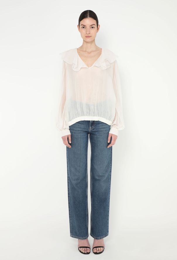 Chanel 2019 Ruffled Chiffon Blouse - 3
