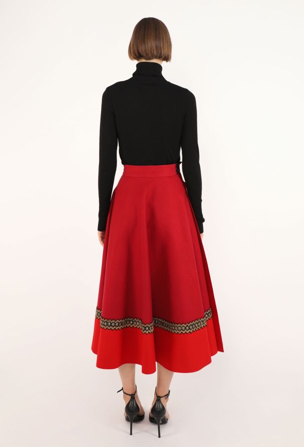 Lanvin Embroidered Flared Wrap Skirt, 1950s - 5