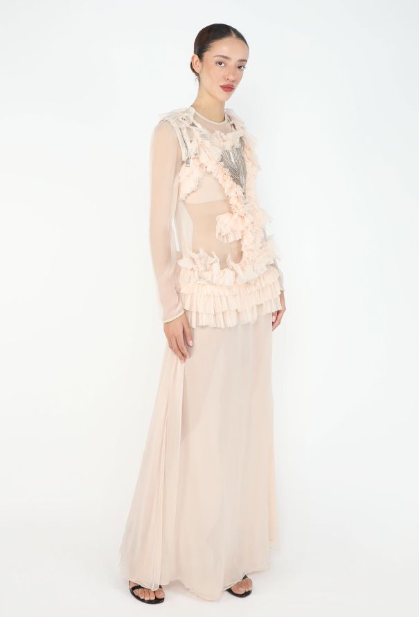 Givenchy S/S 2011 Chiffon Décolleté Zip Gown - 4