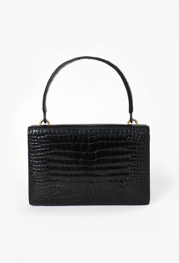 Hermès Vintage Black Porosus Cordelière Bag - 4