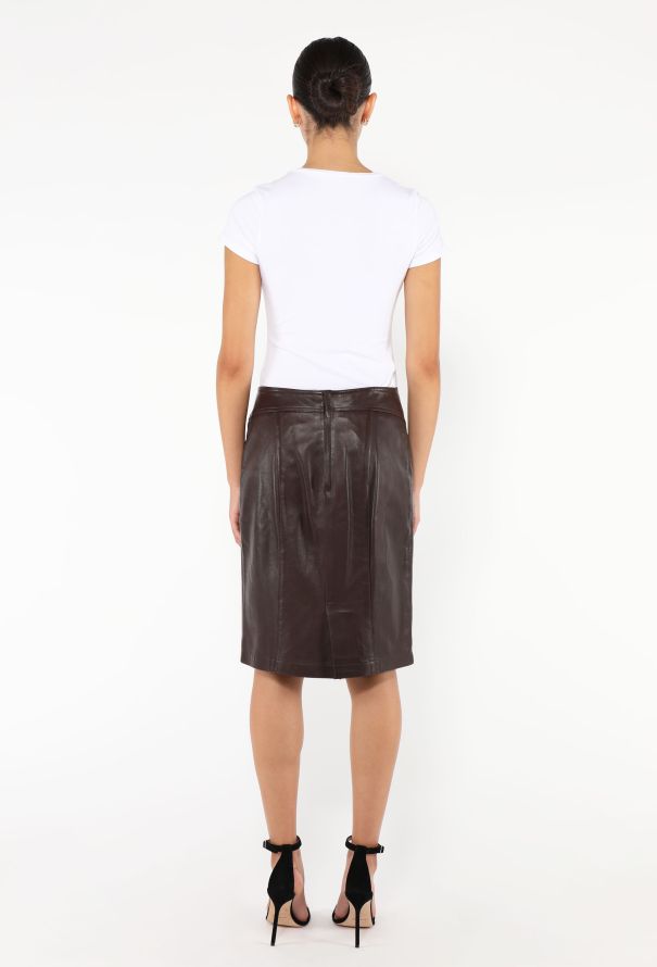 Alaïa Early '80s Stitched Leather Skirt - 4 Alaïa Early '80s Stitched Leather Skirt - 4