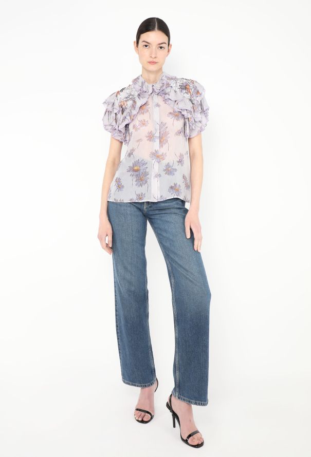 Rodarte S/S 2017 Ruffled Silk Blouse - 3