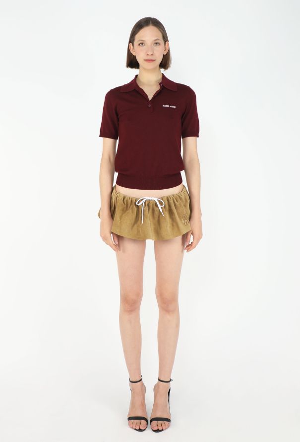 Miu Miu S/S 2024 Suede Micro Skirt - 3