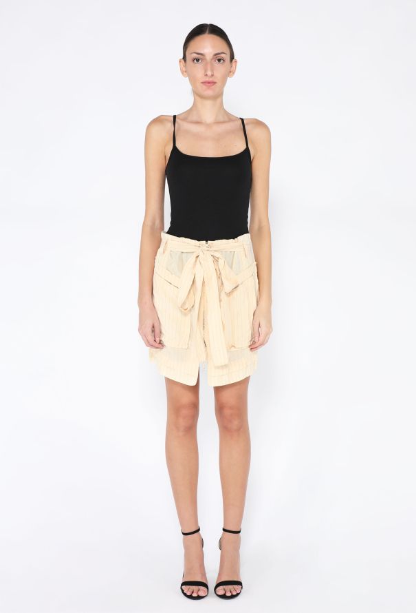 Balenciaga S/S 2002 Pinstripe Cargo Skirt - 4