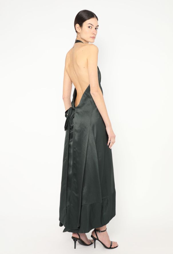 Dries Van Noten Asymmetrical Silk Halter Gown - 2 Dries Van Noten Asymmetrical Silk Halter Gown - 2