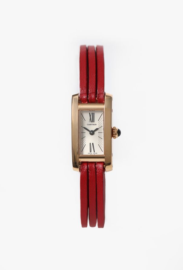 Cartier 18k Rose Gold Tank Mini Allongée Watch - 1