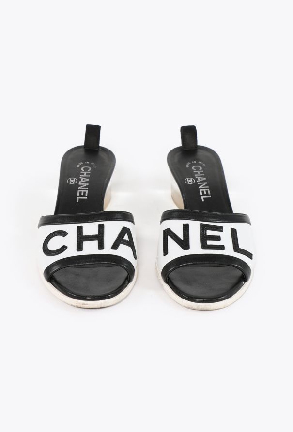 Chanel 2018 Bicolor Logo Mules - 1