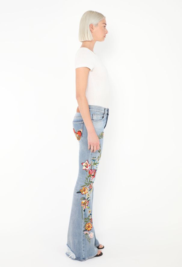 Gucci Pre-Fall 2016 Embroidered Flared Jeans - 5 Gucci Pre-Fall 2016 Embroidered Flared Jeans - 5