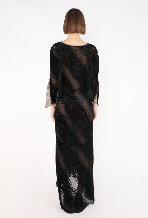 Silk Velvet Devoré Dress, 1930s - 6