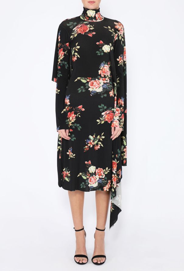 Vetements Asymmetrical Floral Open-Back Dress - 3