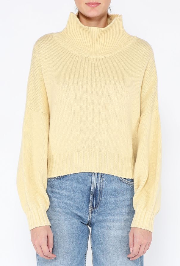 Céline Cropped Cashmere Turtleneck Sweater - 1