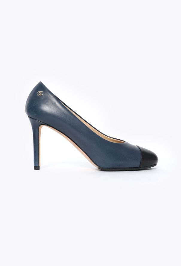 Chanel Bicolor Cap-Toe Leather Pump - 1