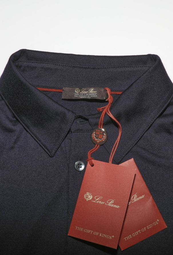 Loro Piana Navy Merino Polo Top - 3