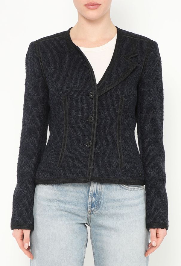 Chanel Asymmetrical Lapel Bouclé Jacket - 1