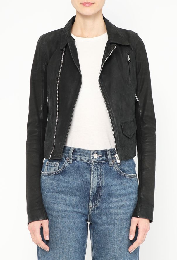 Rick Owens Suede Stooges Biker Jacket - 1