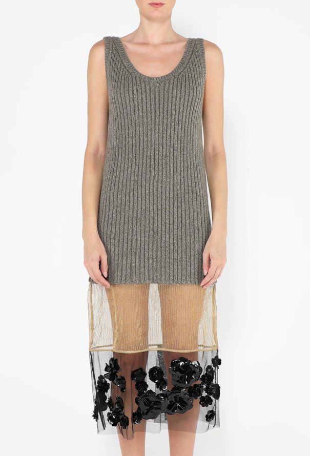 Prada Floral Appliqué Knit Dress, F/W 2022 - 4